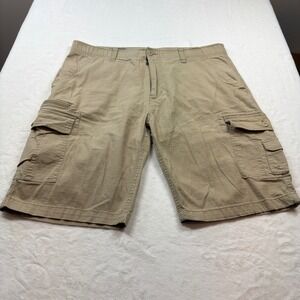 WearFirst Cargo Shorts Mens 38 Khaki Good Ripstop Stretch Free-Band Utility